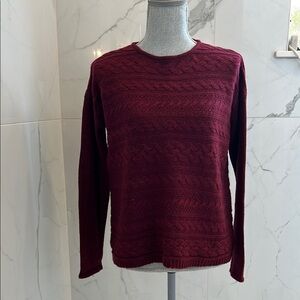 Burgundy Cable Knit Sweater